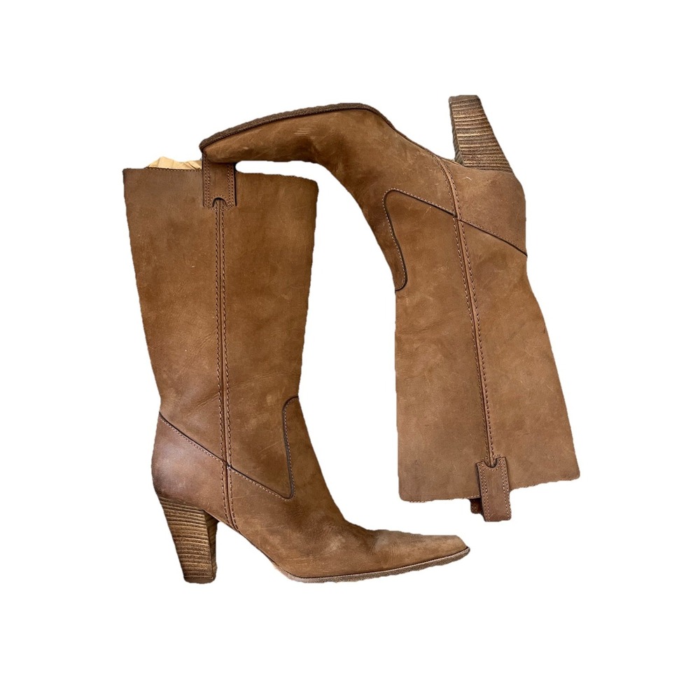 Michael Kors Collection Boots Y2K Vntg‎ Tan Suede Western Boho Size 7.5 Italy